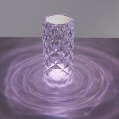Multicolor Crystal Diamond Table Lamp With Color-Changing & Touch Control.
