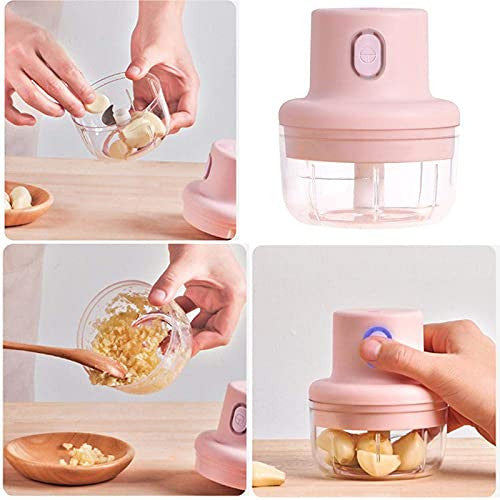 Mini Electric Garlic Chopper – 250ml Small Food Processor for Kitchen