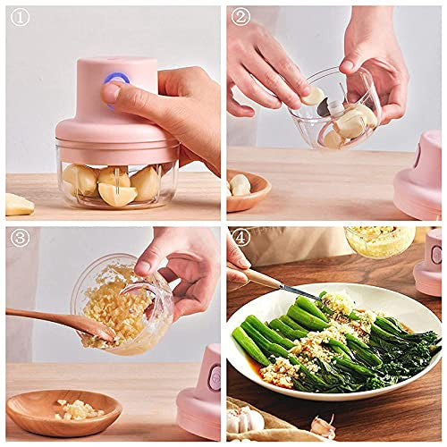 Mini Electric Garlic Chopper – 250ml Small Food Processor for Kitchen