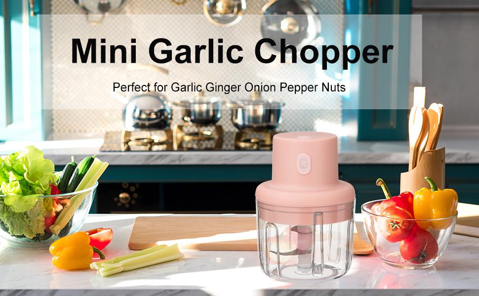 Mini Electric Garlic Chopper – 250ml Small Food Processor for Kitchen