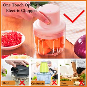 Mini Electric Garlic Chopper – 250ml Small Food Processor for Kitchen