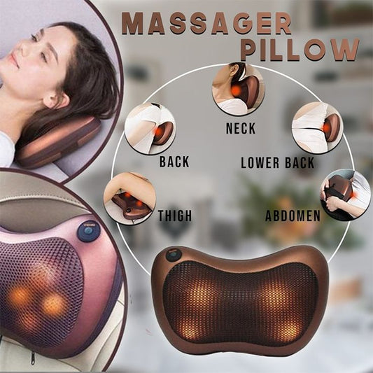 Neck and back massager pillow