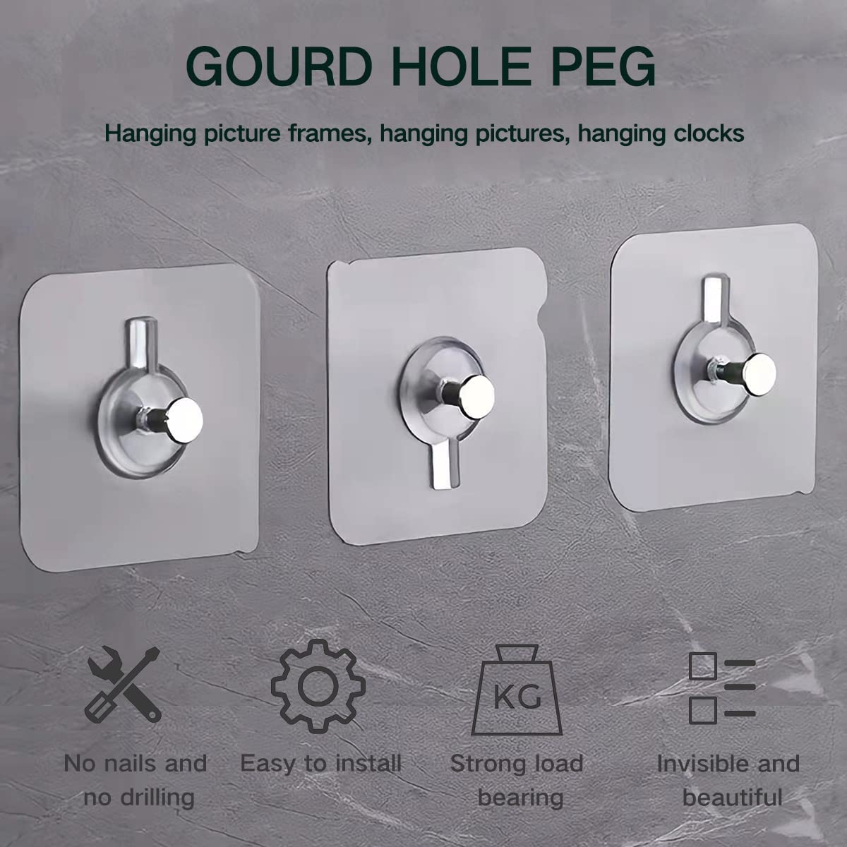 Wall Hook - No more drilling at Kitchen Bathroom Bedroom Living Room